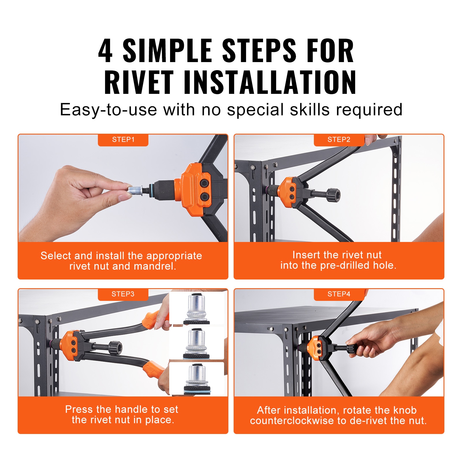 Professional Rivet Nut Tool Set With Mandrels And Carrying Case_voghion.com